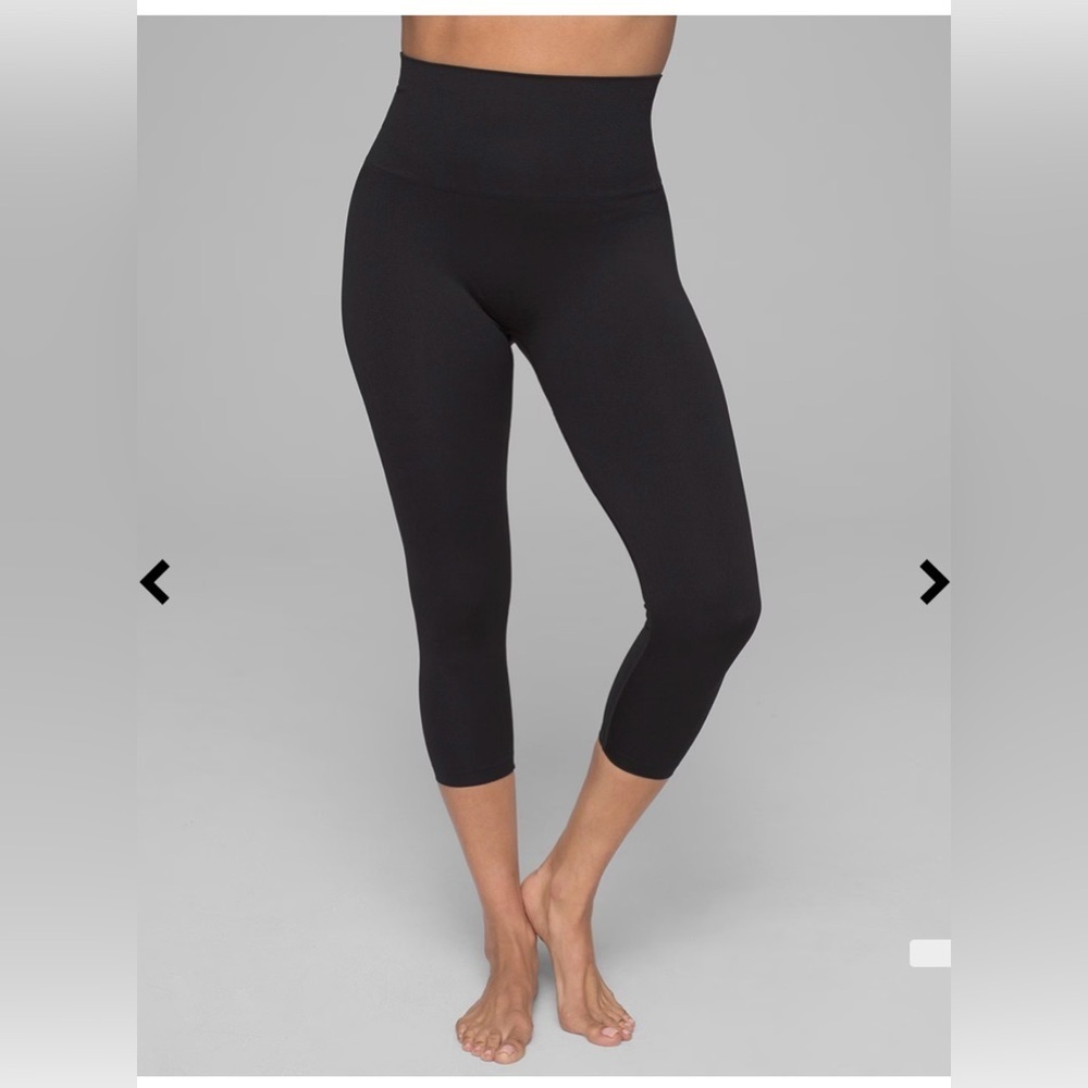 Soma Slimmingng High Wasted Cropped Legging Black Shapewear Size L Tummy Control